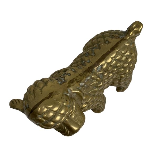 VTG Brass Poodle Figurine Dog Statue Handcrafted Detailed Home Decor Paperweight - Picture 5 of 8